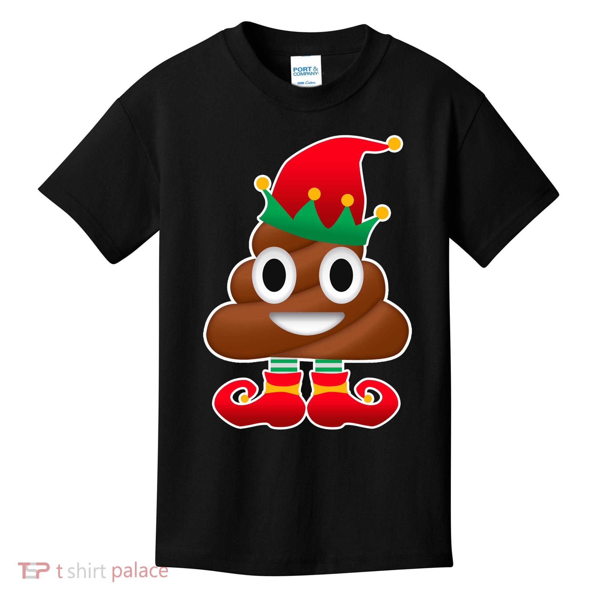 Santa Poop Emoji Christmas Kids T-Shirt