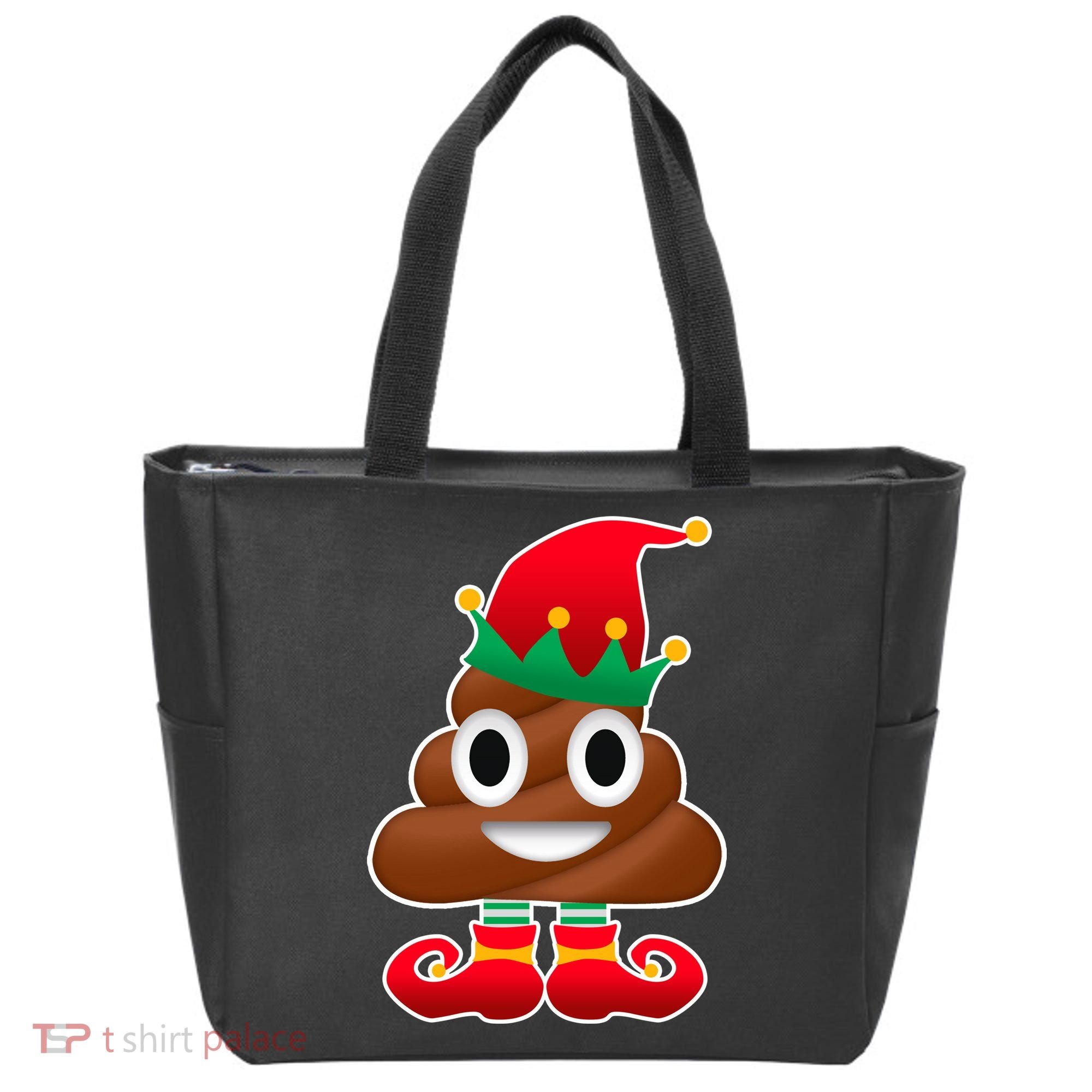 Santa Poop Emoji Christmas Tote Bag