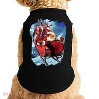 Santa Reindeer Sleigh Flying Over Snow Doggie Tank thumb 0