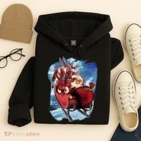 Santa Reindeer Sleigh Flying Over Snow Hoodie thumb 4