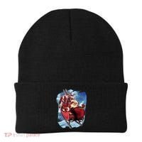 Santa Reindeer Sleigh Flying Over Snow Beanie thumb 0