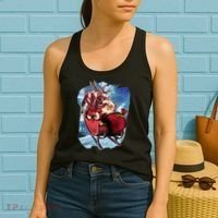 Santa Reindeer Sleigh Flying Over Snow Women's Tank Top thumb 2