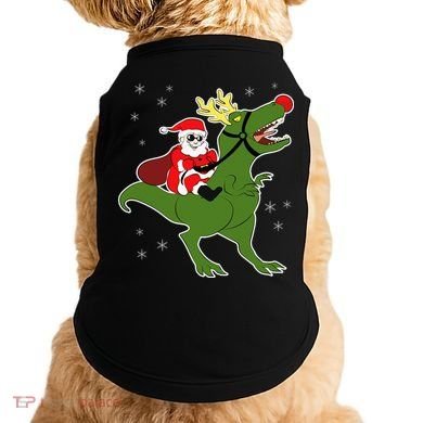 Santa Riding T-Rex Doggie Tank