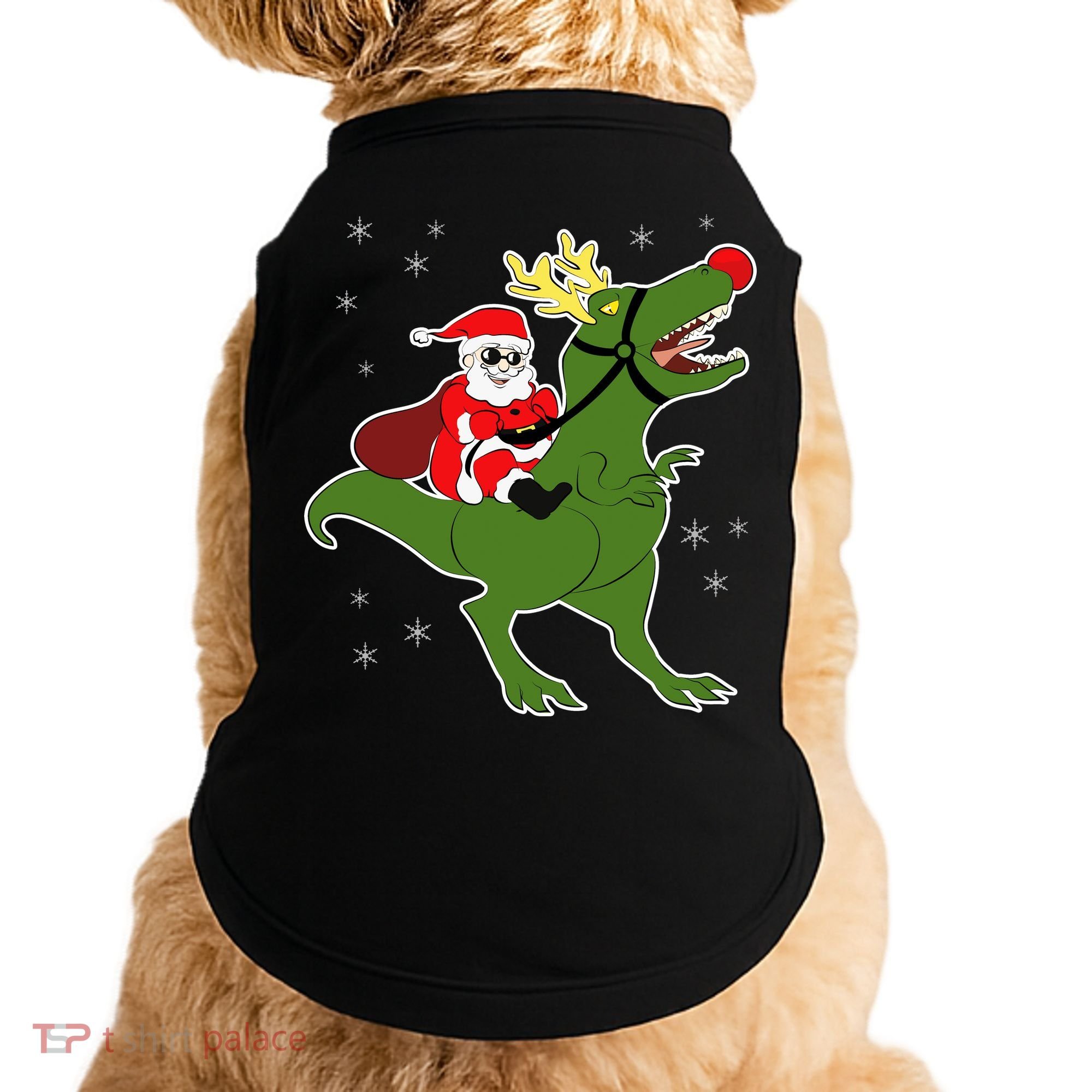 Santa Riding T-Rex Doggie Tank