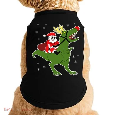 Santa Riding T-Rex Doggie Tank