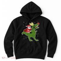 Santa Riding T-Rex Hoodie thumb 0