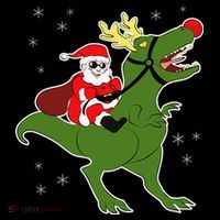 Santa Riding T-Rex Hoodie thumb 7