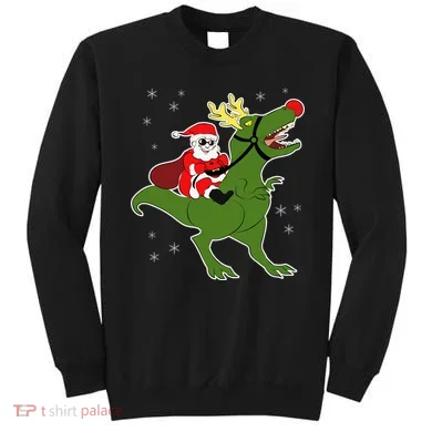 Santa Riding T-Rex Sweatshirt