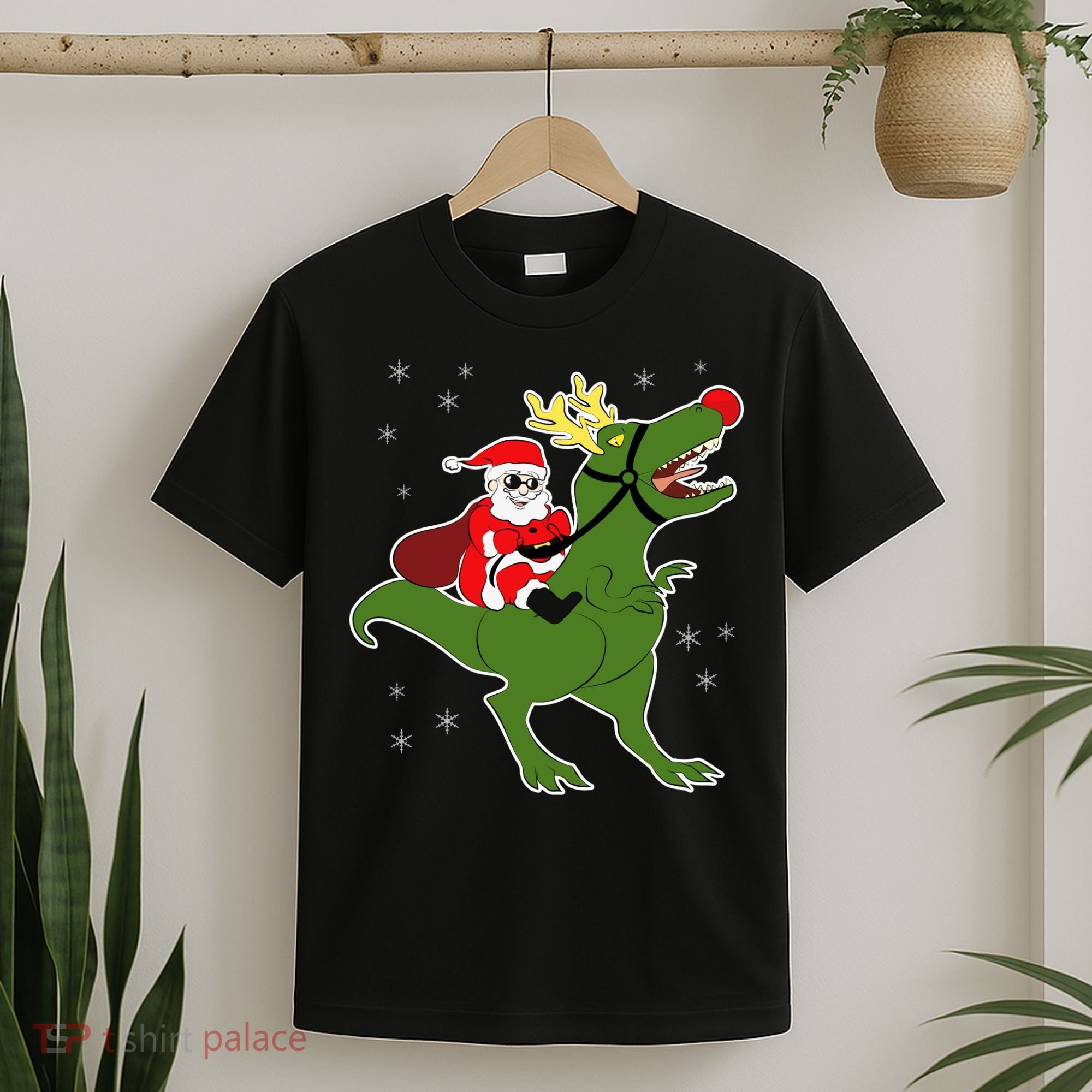 Santa Riding T-Rex T-Shirt