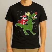Santa Riding T-Rex T-Shirt thumb 3