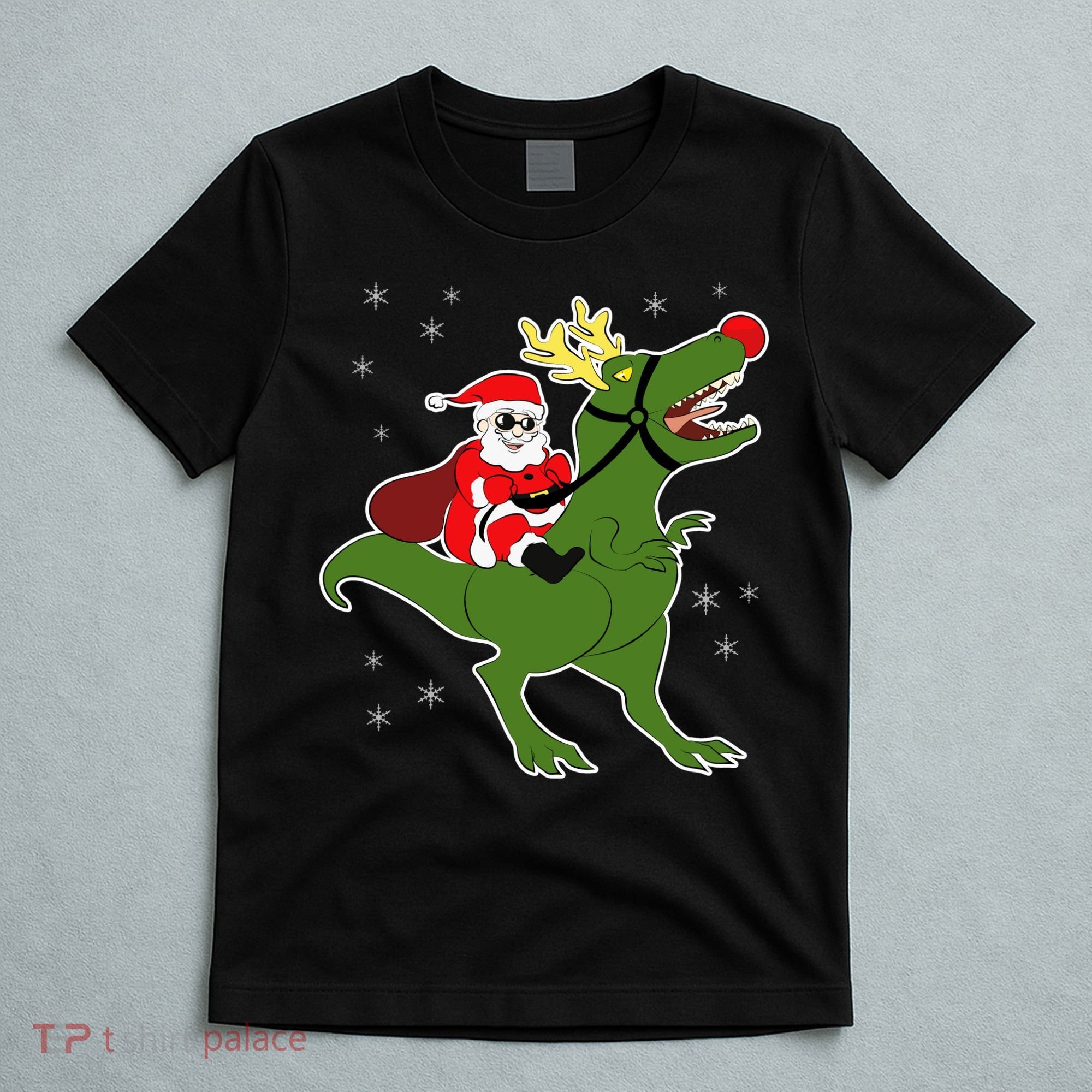 Santa Riding T-Rex T-Shirt