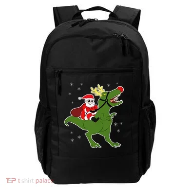 Santa Riding T-Rex Backpack