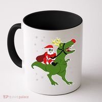 Santa Riding T-Rex Coffee Mug thumb 0