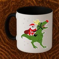 Santa Riding T-Rex Coffee Mug thumb 2