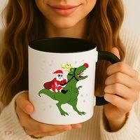 Santa Riding T-Rex Coffee Mug thumb 3