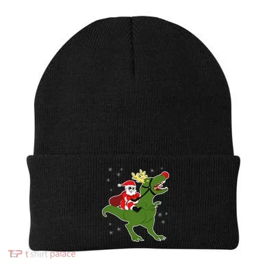 Santa Riding T-Rex Beanie