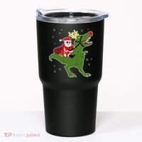 Santa Riding T-Rex Tumbler thumb 0