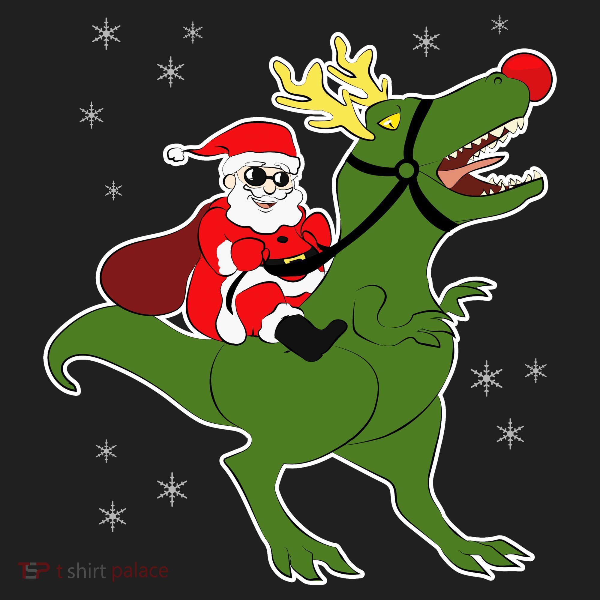 Santa Riding T-Rex Tumbler