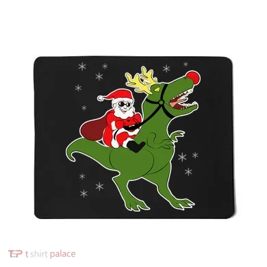 Santa Riding T-Rex Mousepad