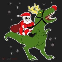 Santa Riding T-Rex Hat thumb 2