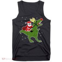 Santa Riding T-Rex Tank Top thumb 0