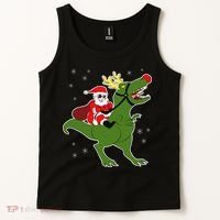Santa Riding T-Rex Tank Top thumb 2