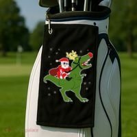 Santa Riding T-Rex Golf Towel thumb 2