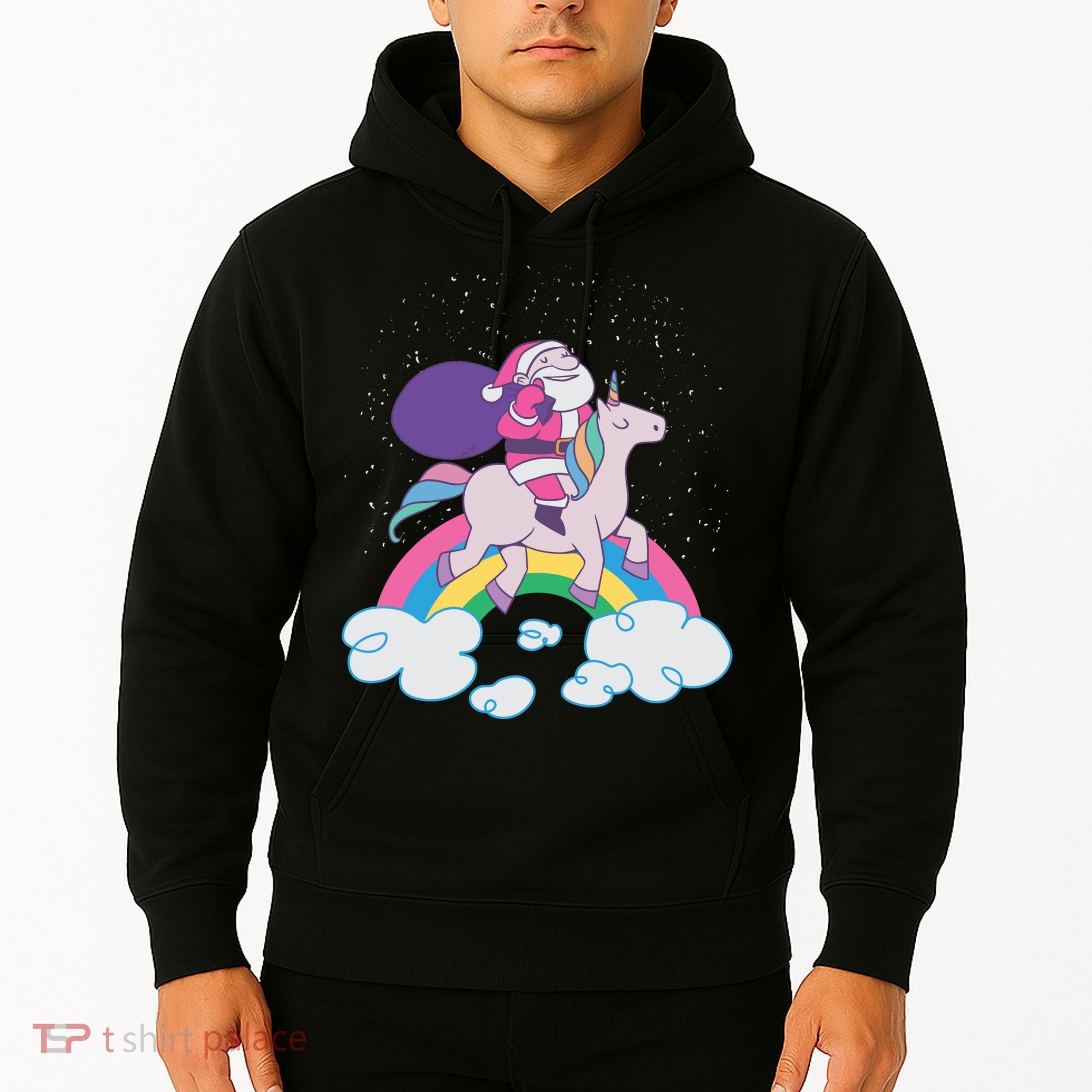 Santa Riding Unicorn Hoodie