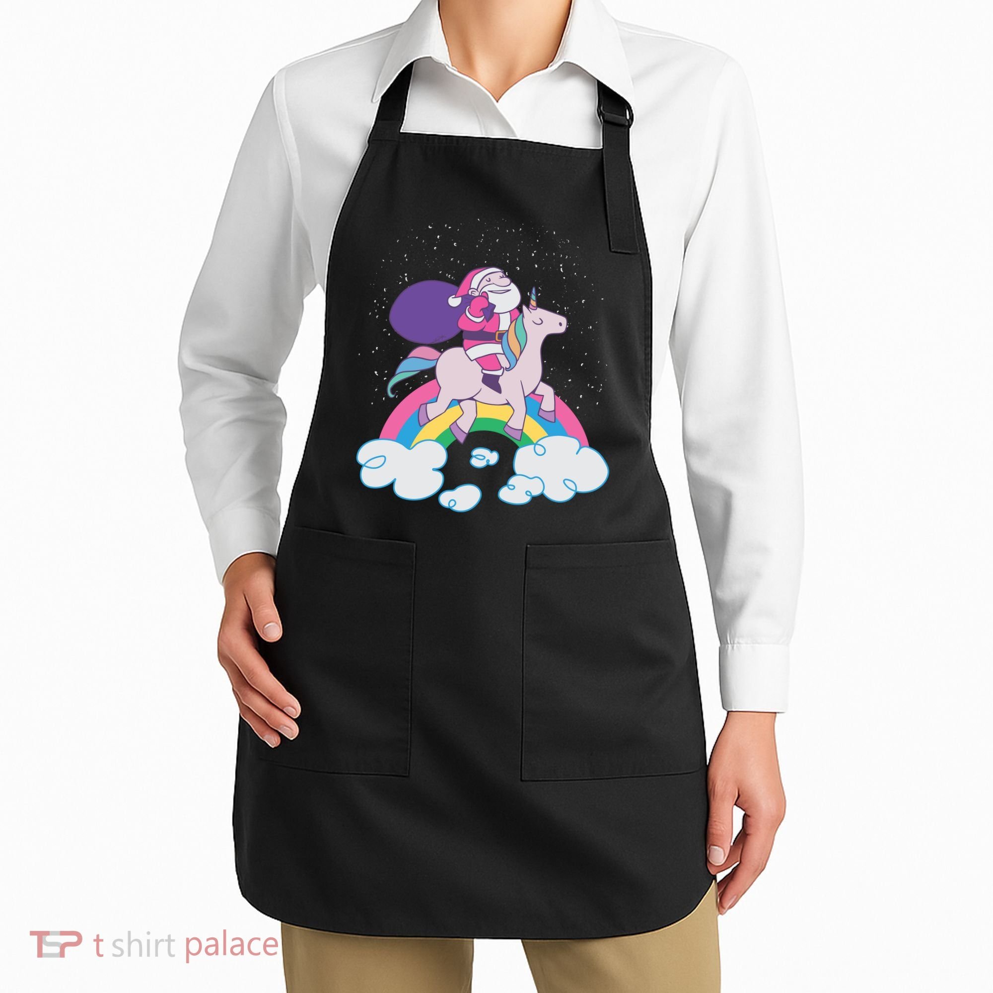 Santa Riding Unicorn Apron