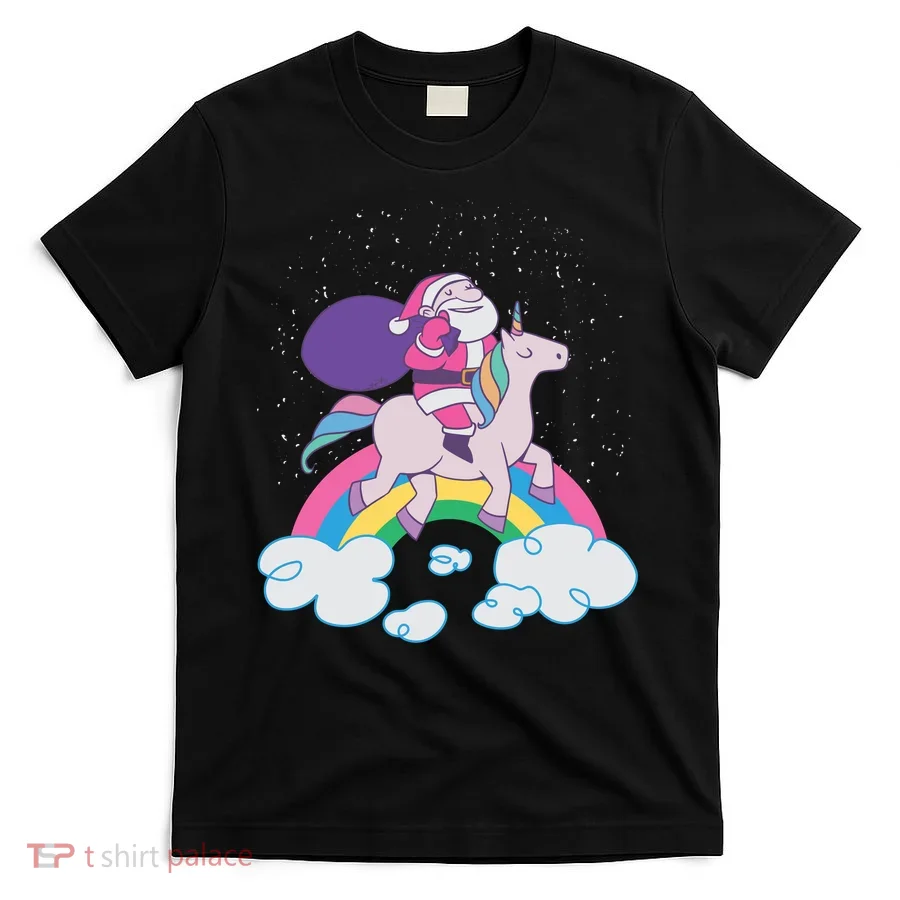 Santa Riding Unicorn T-Shirt