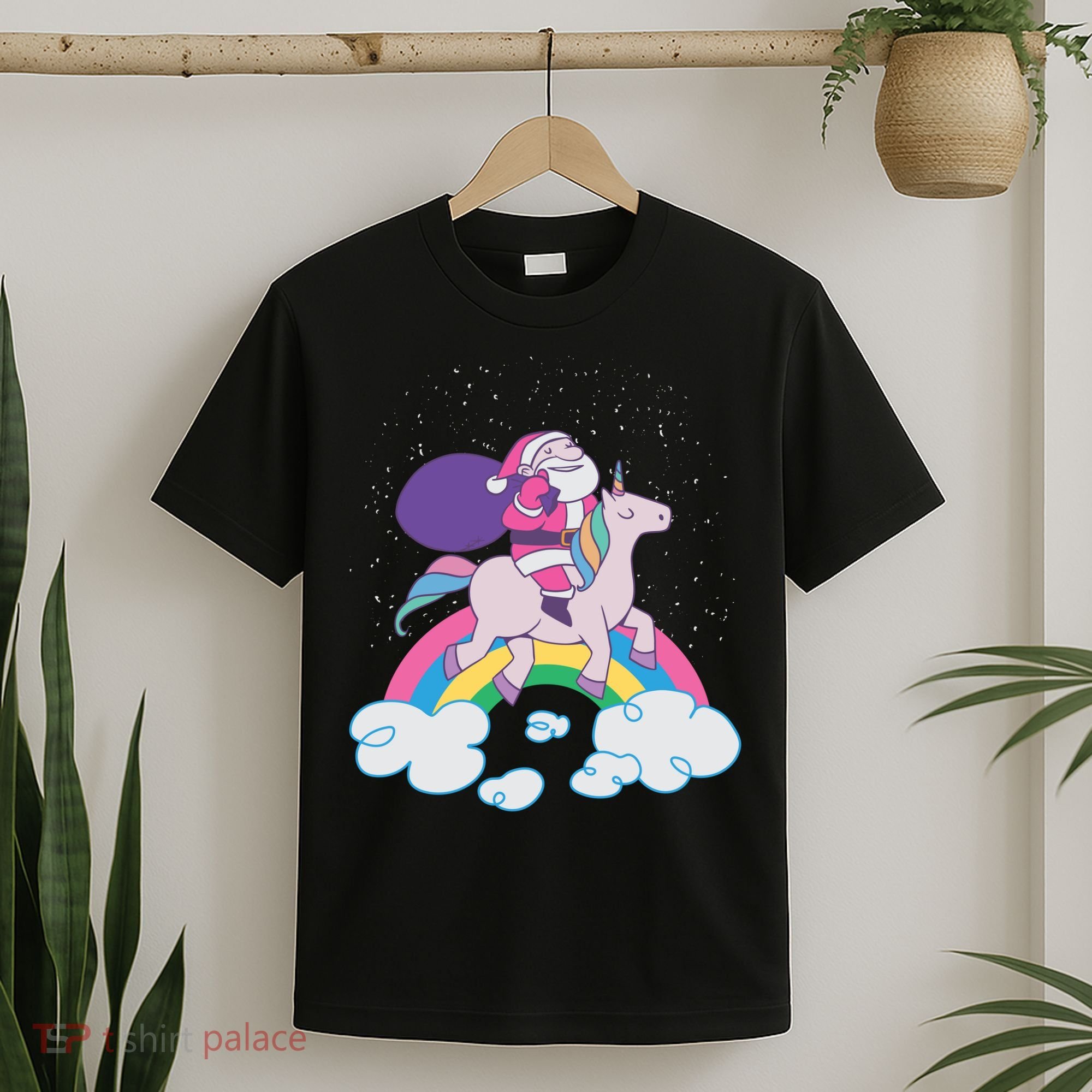 Santa Riding Unicorn T-Shirt