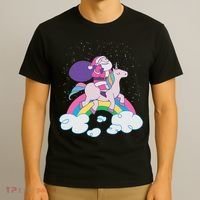 Santa Riding Unicorn T-Shirt thumb 3