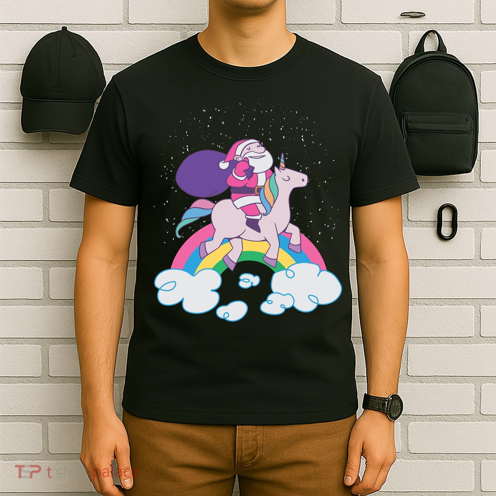 Santa Riding Unicorn T-Shirt