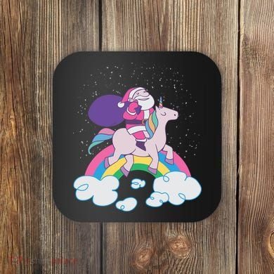 Santa Riding Unicorn Coaster