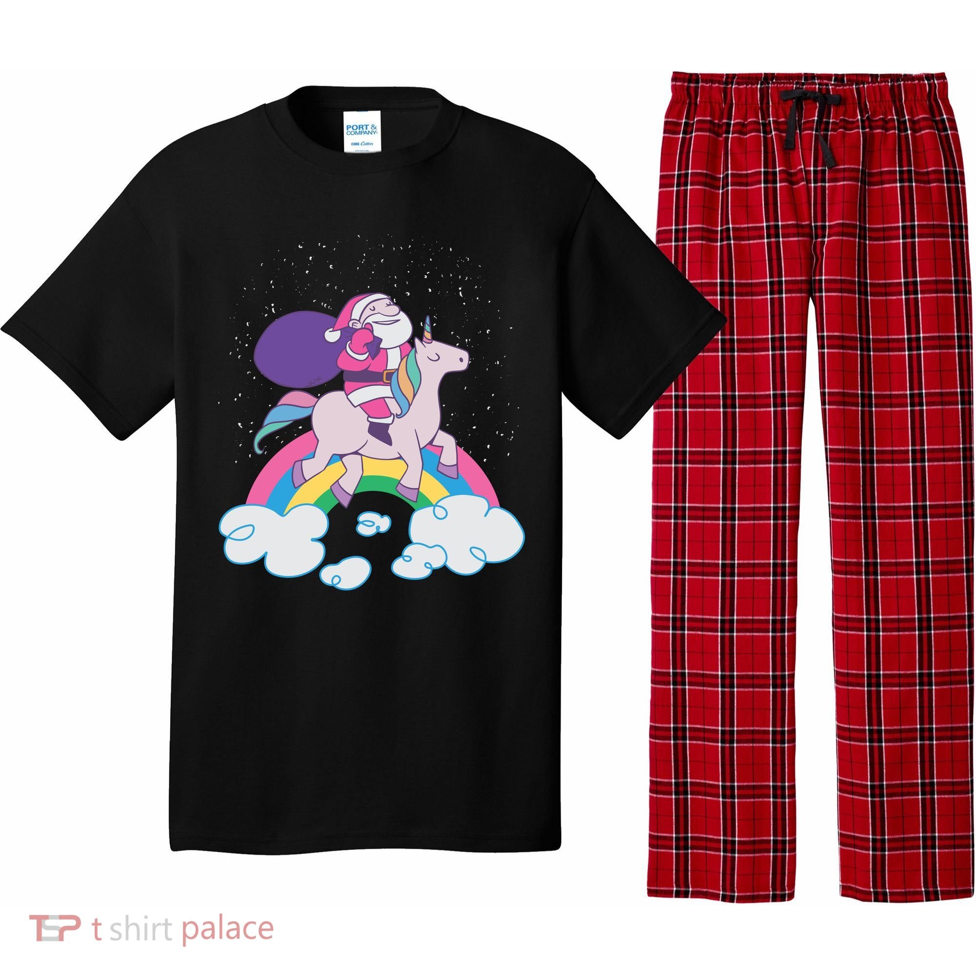 Santa Riding Unicorn Pajama Set