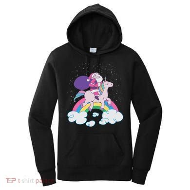 Santa Riding Unicorn Women's Hoodie