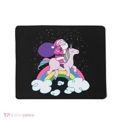 Santa Riding Unicorn Mousepad