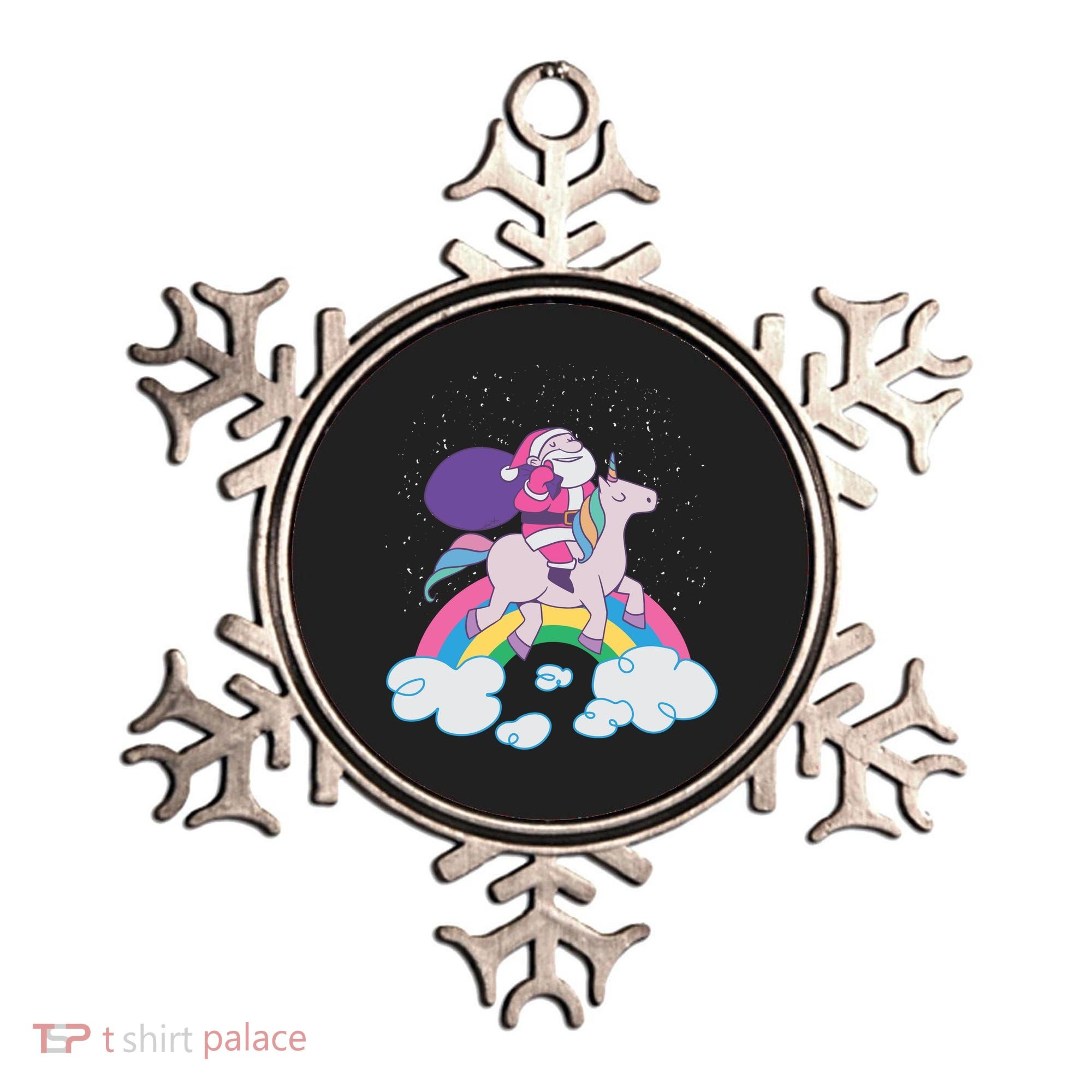 Santa Riding Unicorn Ornament