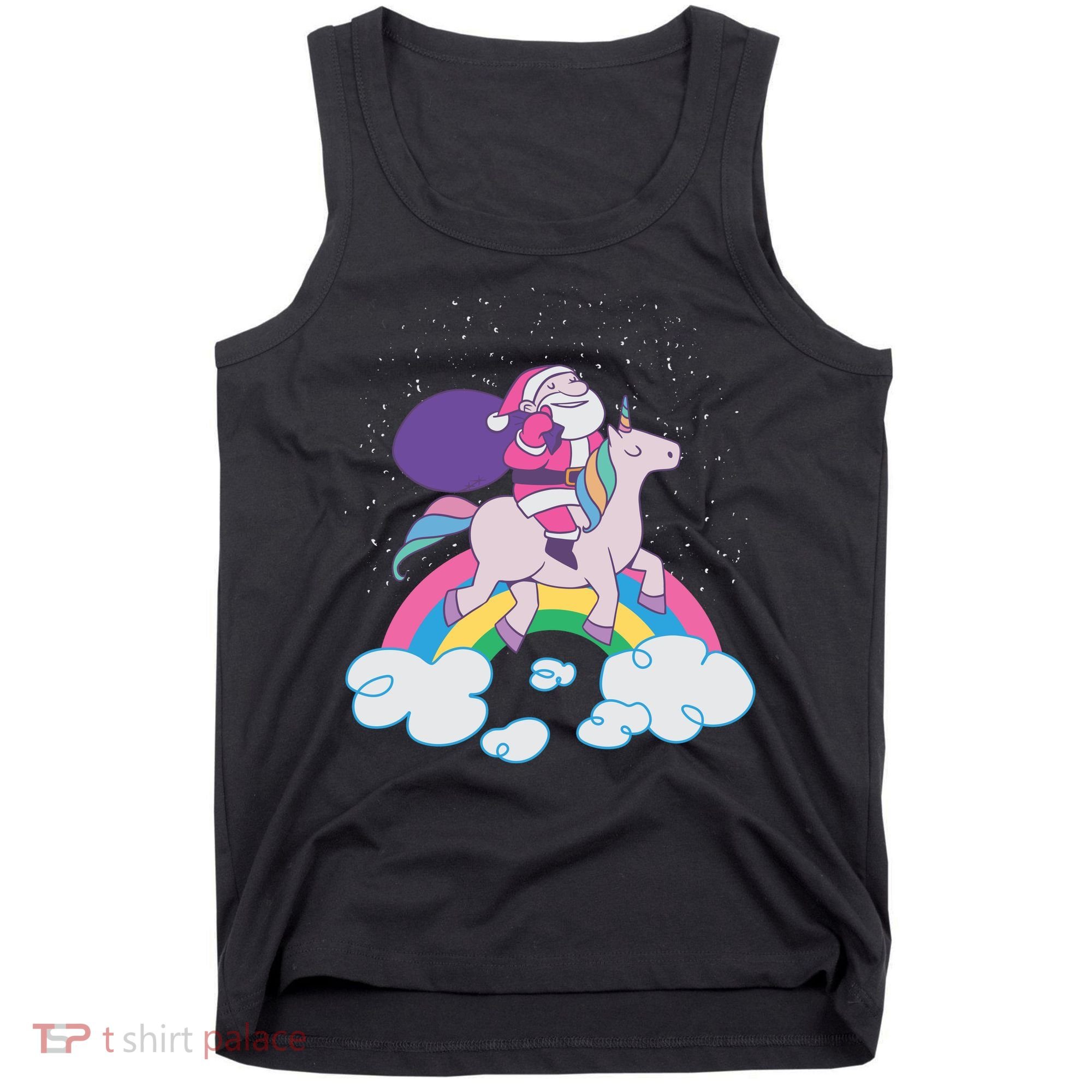 Santa Riding Unicorn Tank Top