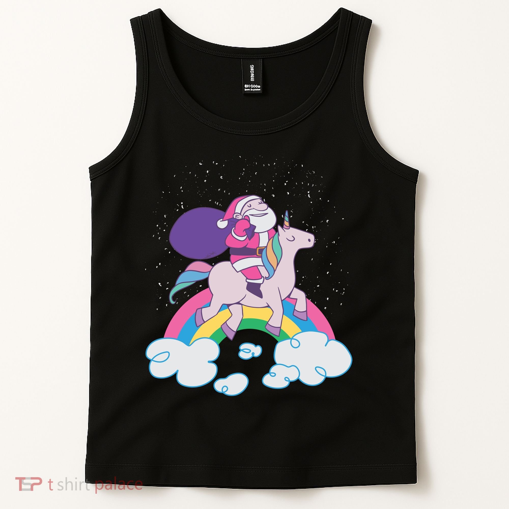 Santa Riding Unicorn Tank Top