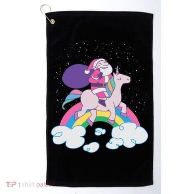Santa Riding Unicorn Golf Towel