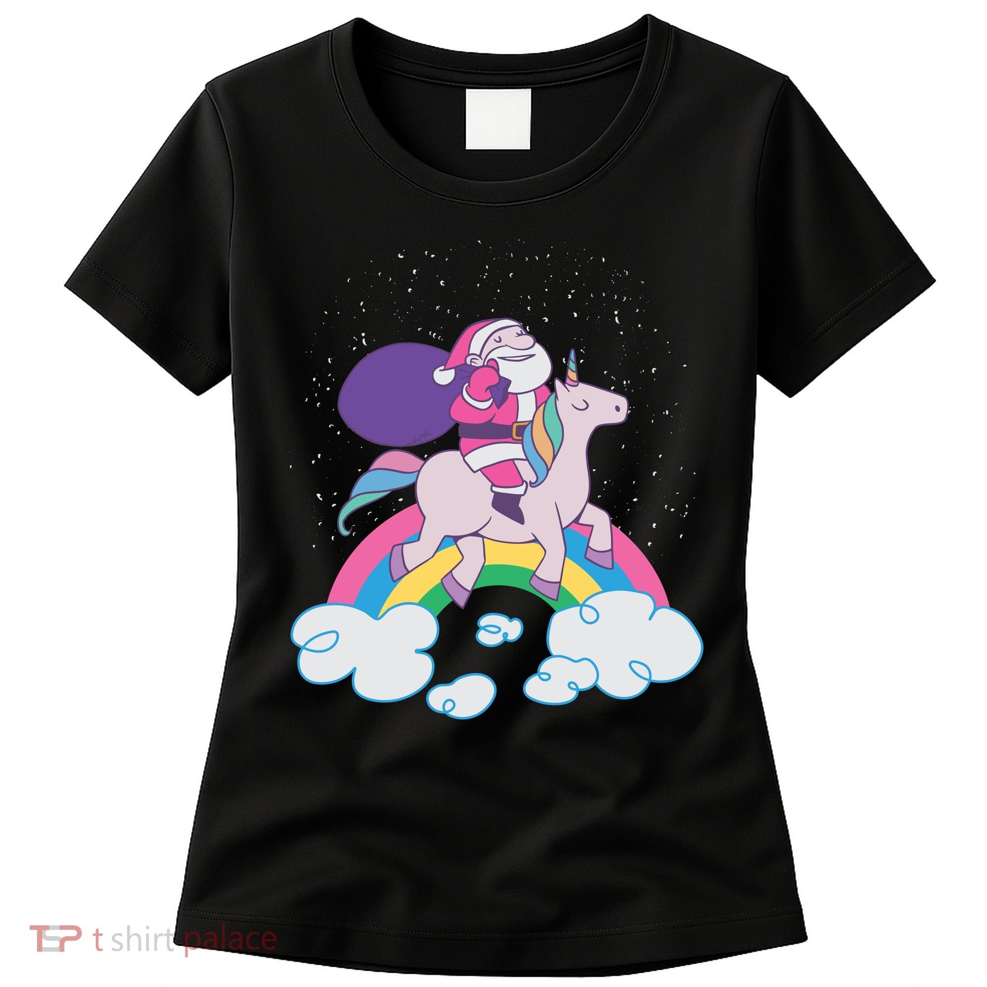 Santa Riding Unicorn Women's T-Shirt