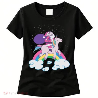 Santa Riding Unicorn Women's T-Shirt