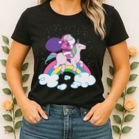 Santa Riding Unicorn Women's T-Shirt thumb 2