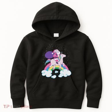 Santa Riding Unicorn Kids Hoodie