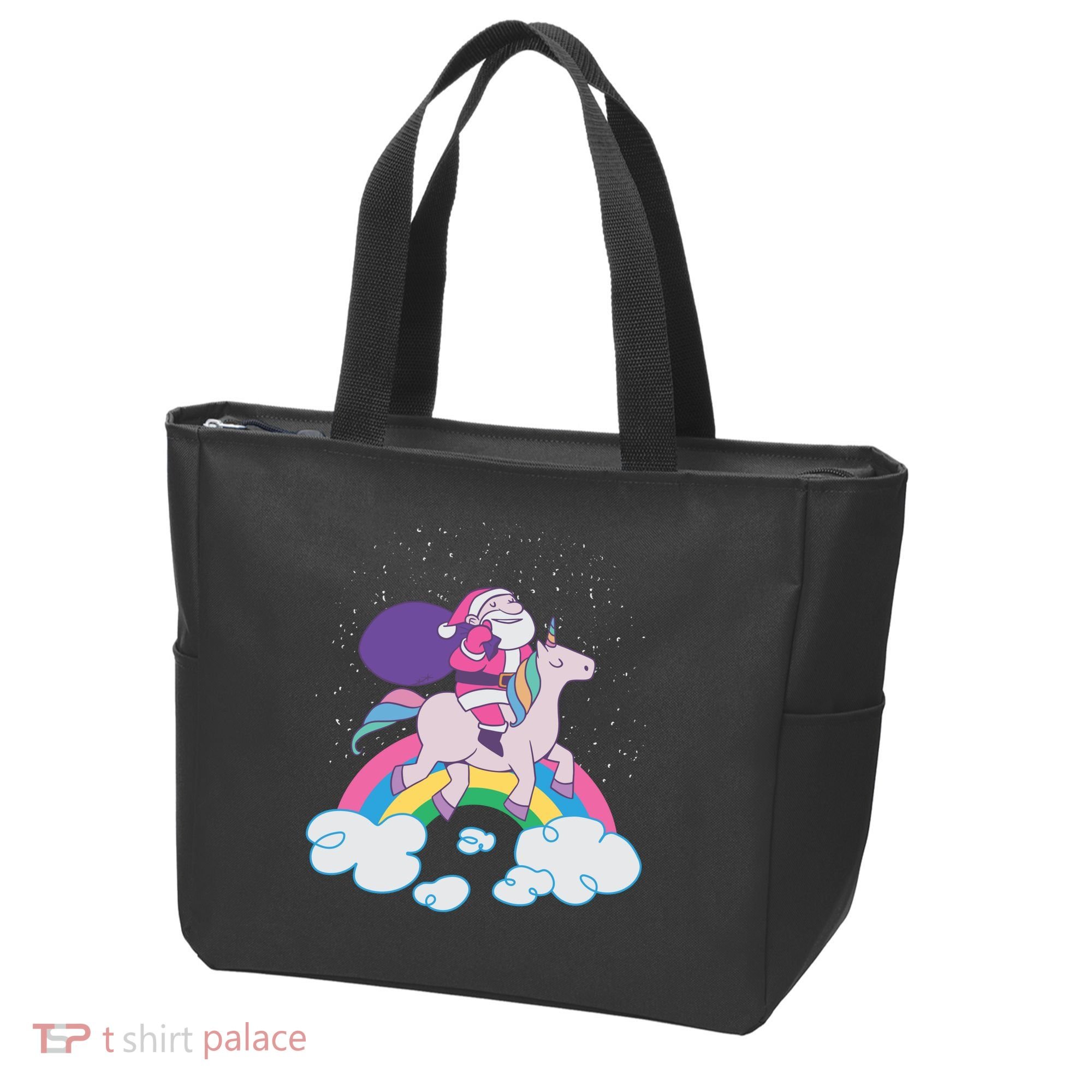 Santa Riding Unicorn Tote Bag