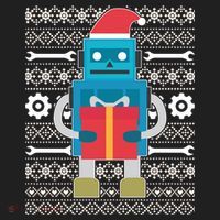 Santa Robot Ugly Christmas Beanie thumb 2