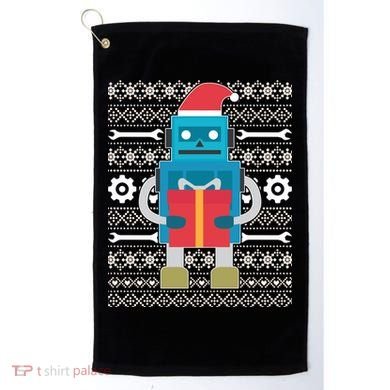 Santa Robot Ugly Christmas Golf Towel
