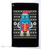 Santa Robot Ugly Christmas Golf Towel thumb 0