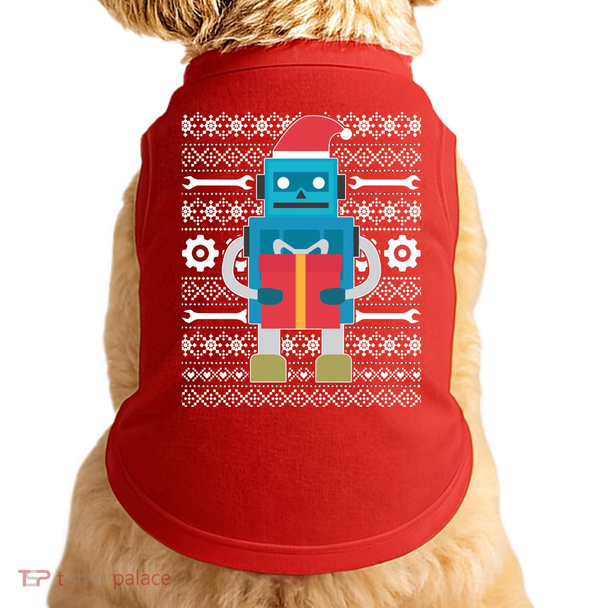 Santa Robot Ugly Christmas Doggie Tank